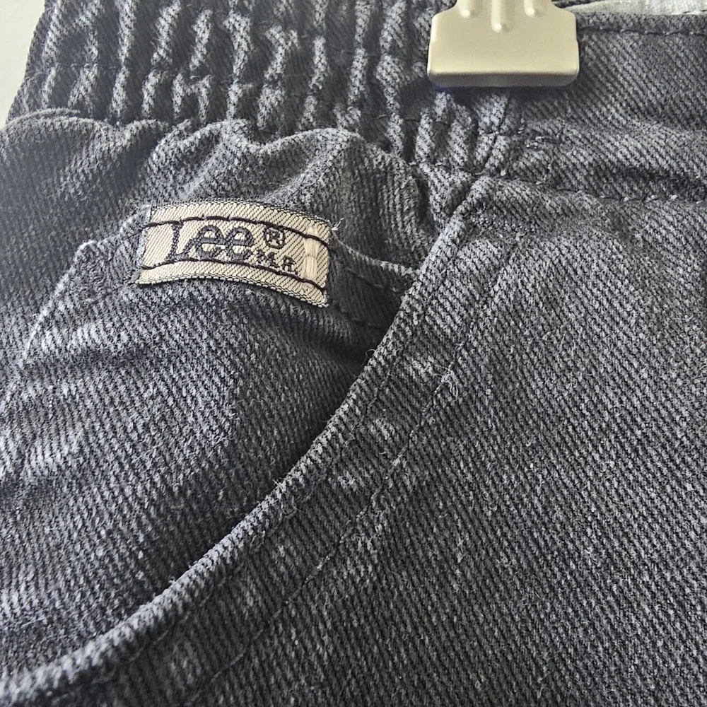 Vintage Lee Mom Jeans Women's Size 14 Med‎ Black Side Elastic 30 Inch Inseam - Picture 4 of 12
